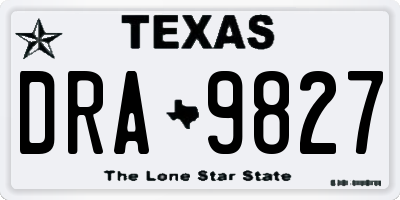 TX license plate DRA9827
