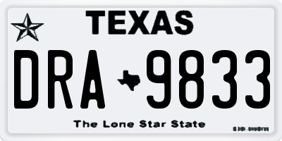 TX license plate DRA9833