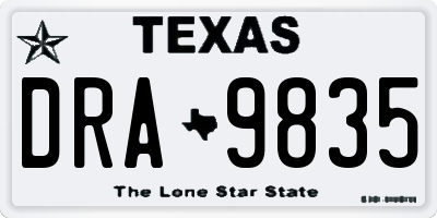 TX license plate DRA9835
