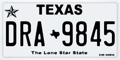 TX license plate DRA9845