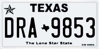 TX license plate DRA9853