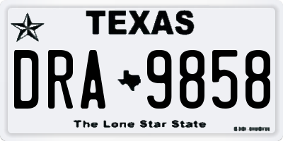TX license plate DRA9858
