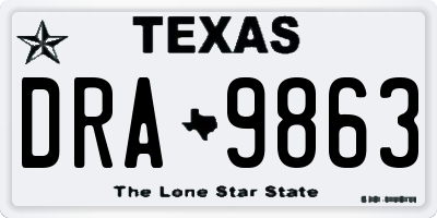 TX license plate DRA9863