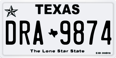 TX license plate DRA9874