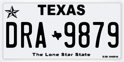 TX license plate DRA9879