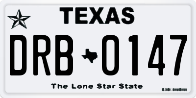 TX license plate DRB0147