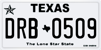 TX license plate DRB0509