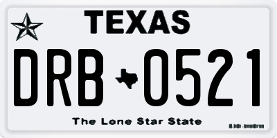 TX license plate DRB0521