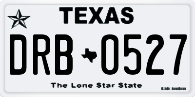 TX license plate DRB0527