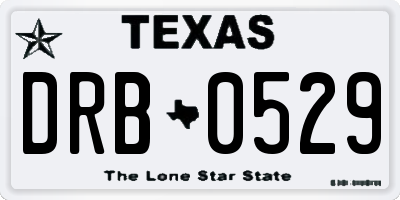 TX license plate DRB0529