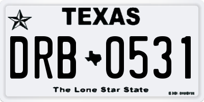 TX license plate DRB0531