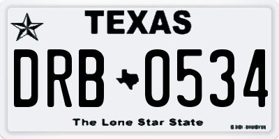 TX license plate DRB0534