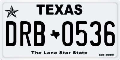 TX license plate DRB0536