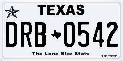 TX license plate DRB0542