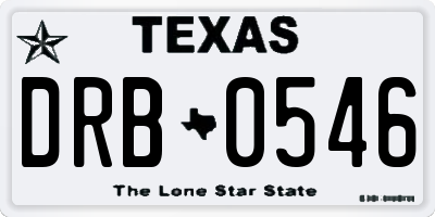 TX license plate DRB0546