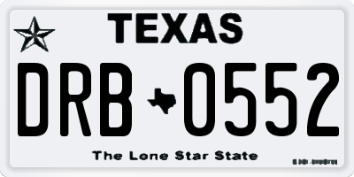 TX license plate DRB0552