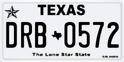 TX license plate DRB0572