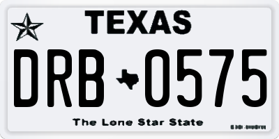 TX license plate DRB0575