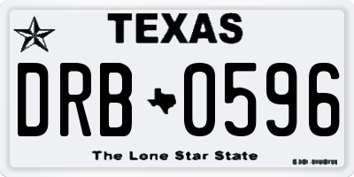 TX license plate DRB0596