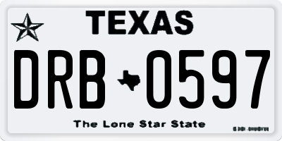 TX license plate DRB0597