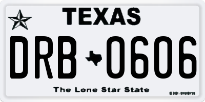 TX license plate DRB0606