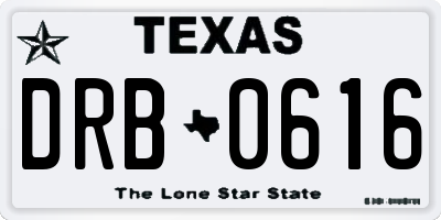 TX license plate DRB0616