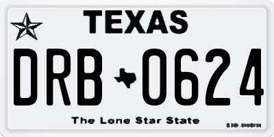 TX license plate DRB0624