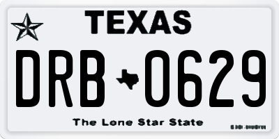 TX license plate DRB0629