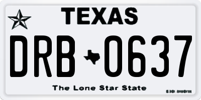 TX license plate DRB0637