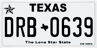 TX license plate DRB0639