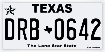 TX license plate DRB0642