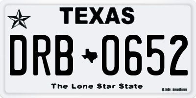 TX license plate DRB0652