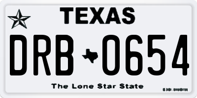 TX license plate DRB0654