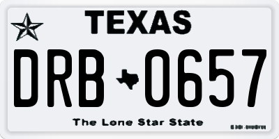 TX license plate DRB0657