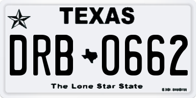 TX license plate DRB0662