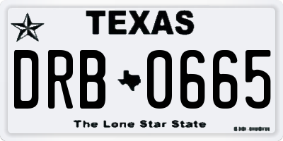 TX license plate DRB0665