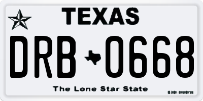 TX license plate DRB0668