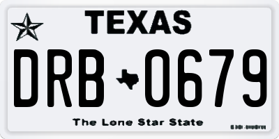 TX license plate DRB0679