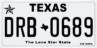 TX license plate DRB0689