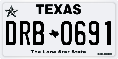 TX license plate DRB0691