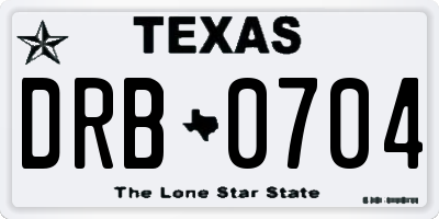 TX license plate DRB0704