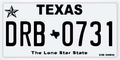 TX license plate DRB0731