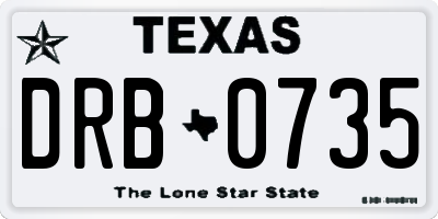 TX license plate DRB0735