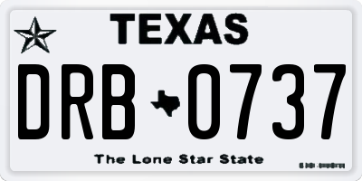 TX license plate DRB0737