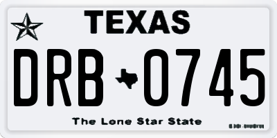 TX license plate DRB0745