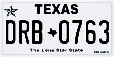 TX license plate DRB0763