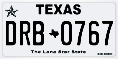 TX license plate DRB0767