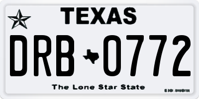 TX license plate DRB0772