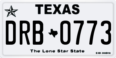 TX license plate DRB0773