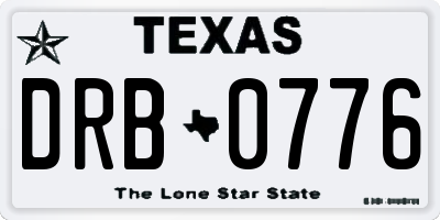 TX license plate DRB0776